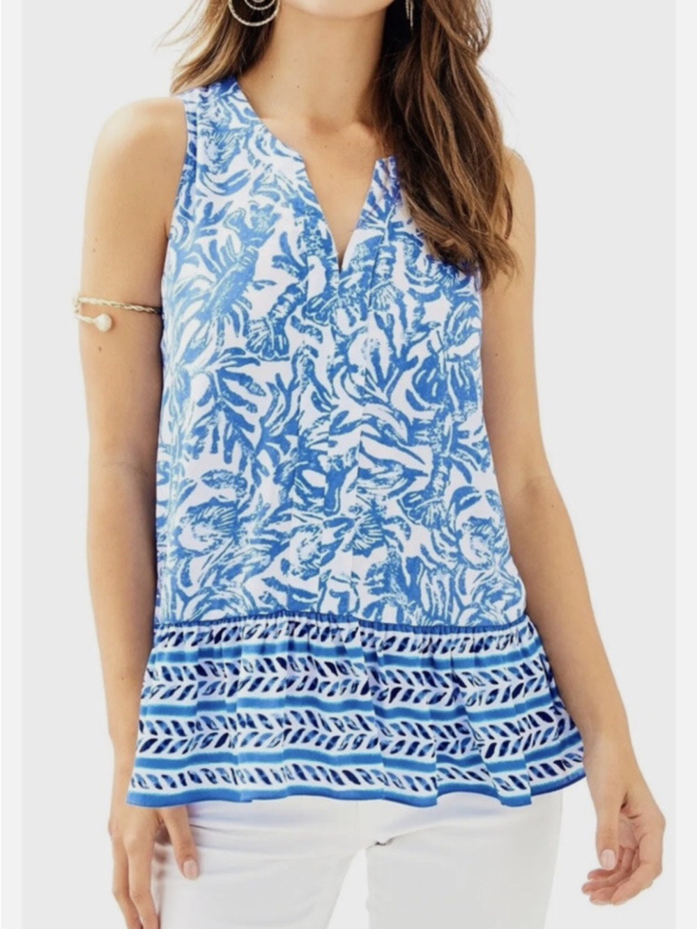 Lilly Pulitzer Gramercy blue lobster tank top. Size Small